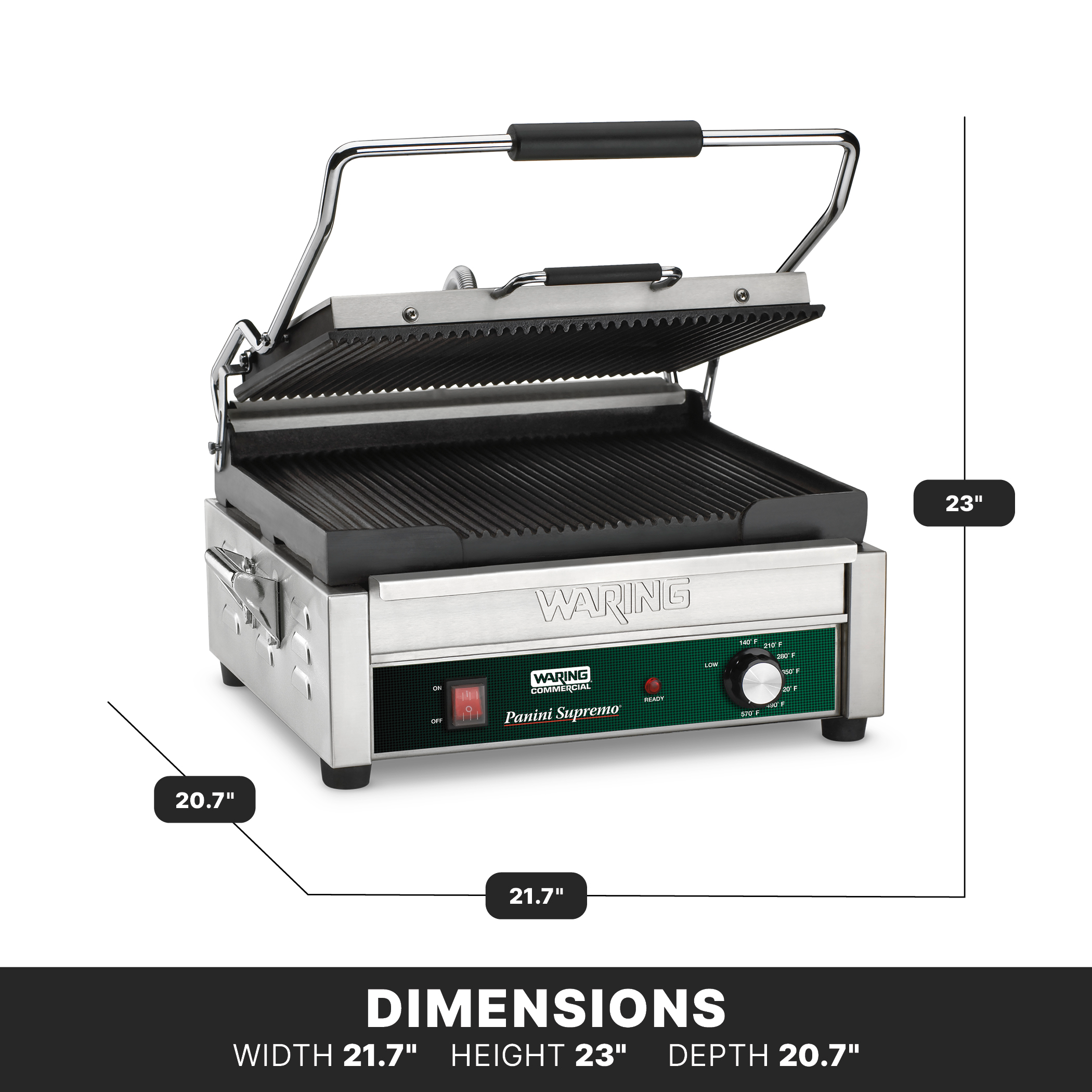 Ribbed Panini Grill, 14.5" x 11"